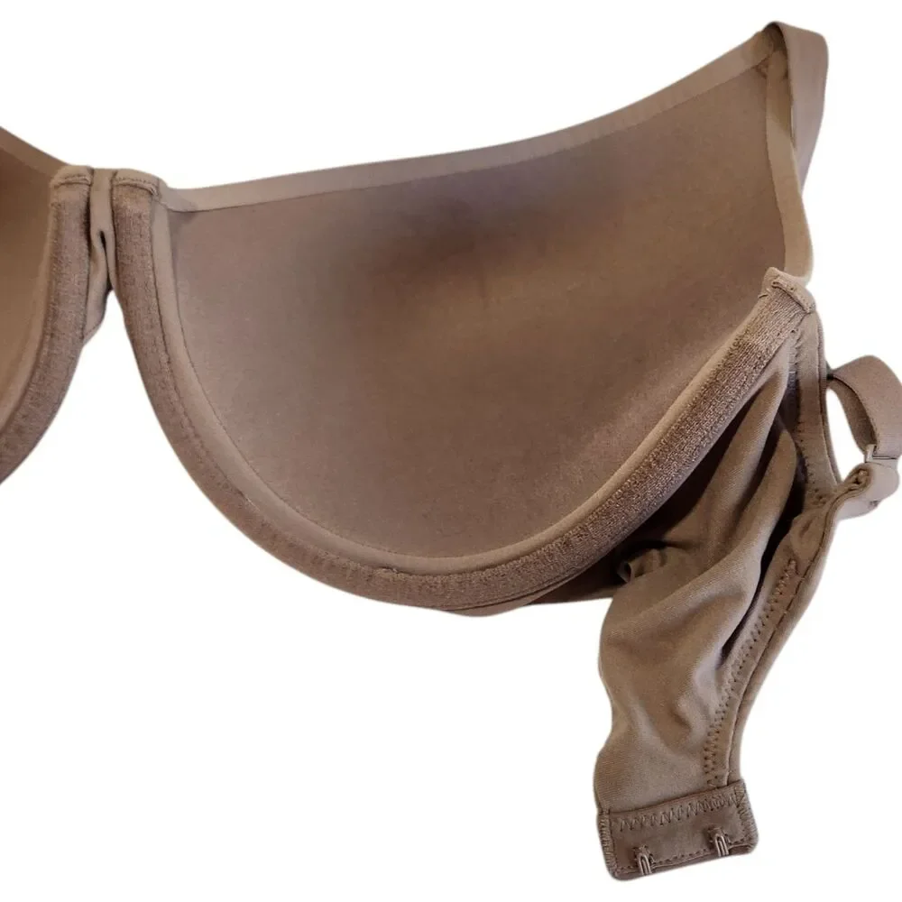 Skims T-Shirt Underwire Demi Bra Cocoa Brown Size 32H Adjustable Straps - Picture 5 of 6